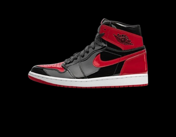 Air Jordan 1 Retro High OG “Patent Bred” – Glossy Black/Varsity Red