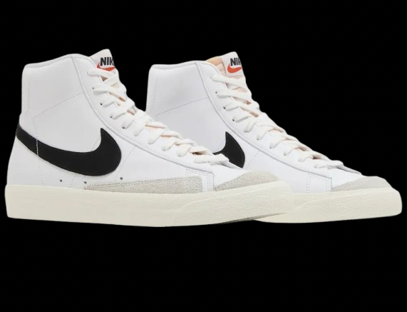 Nike Blazer Mid ’77 Vintage – Clean White with Black Swoosh