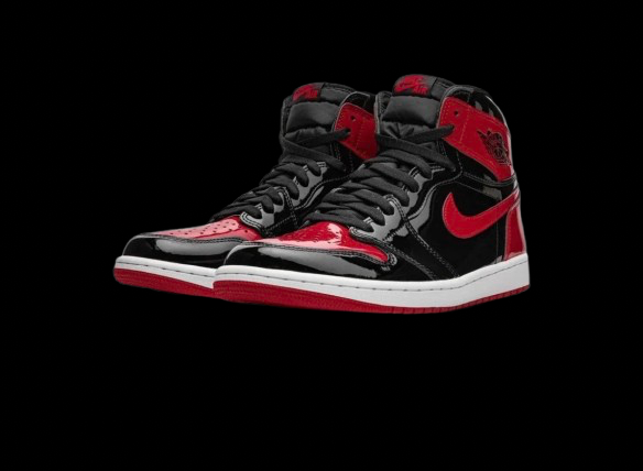Air Jordan 1 Retro High OG “Patent Bred” – Glossy Black/Varsity Red